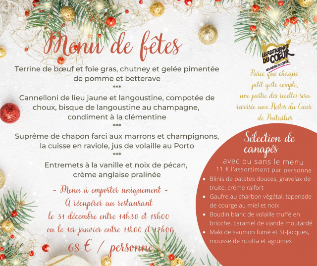 menu des fêtes