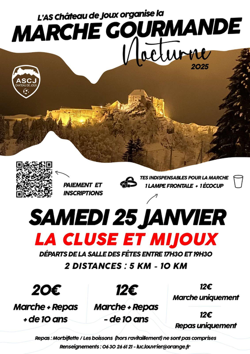 25 janv - marche gourmande nocturne - la cluse